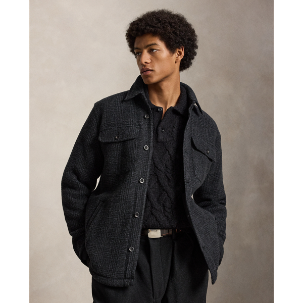 Plaid Wool Blend Overshirt