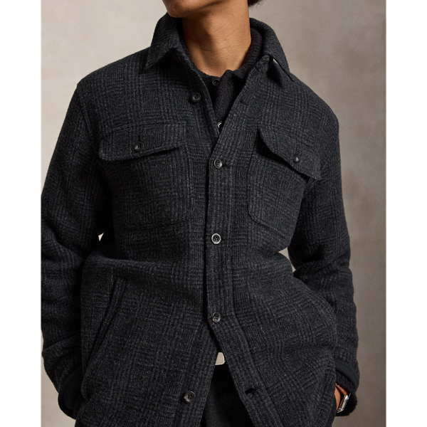 Plaid Wool Blend Overshirt