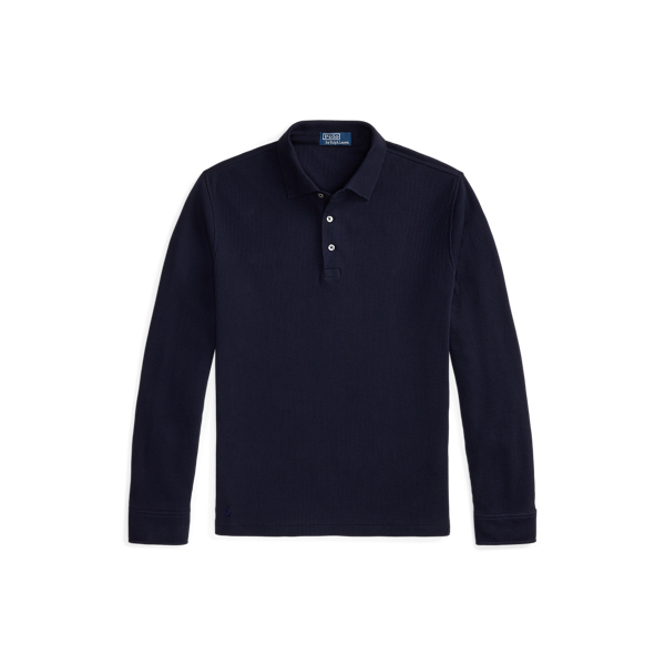 Standard Fit Waffle-Knit Polo Shirt