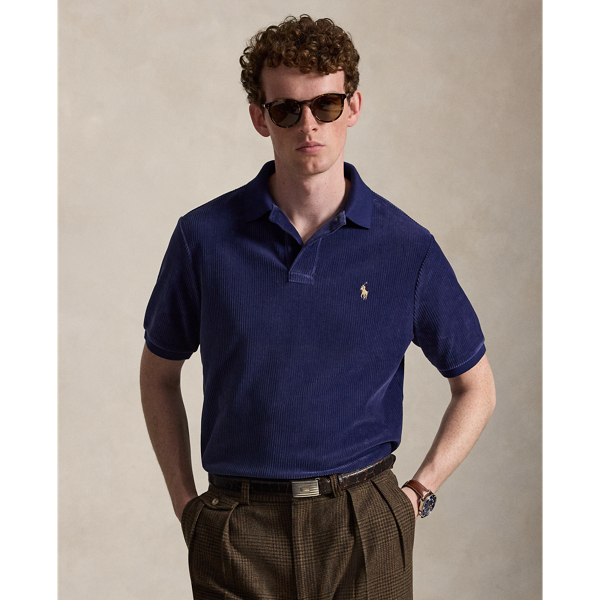 Classic Fit Knit Corduroy Polo Shirt