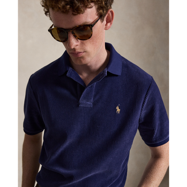 Classic Fit Knit Corduroy Polo Shirt