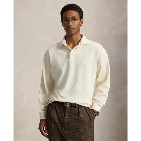 Relaxed Fit Knit Corduroy Polo Shirt