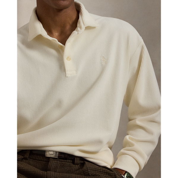 Relaxed Fit Knit Corduroy Polo Shirt