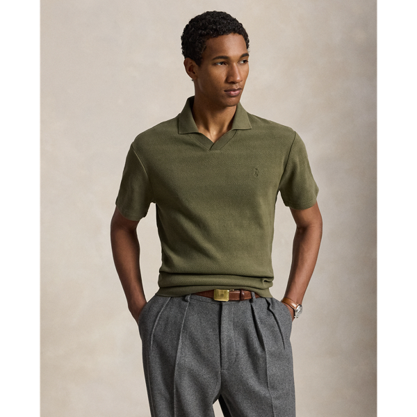 Outdoors Olive Pointelle-Ribbed Polo Shirt Polo Ralph Lauren 1