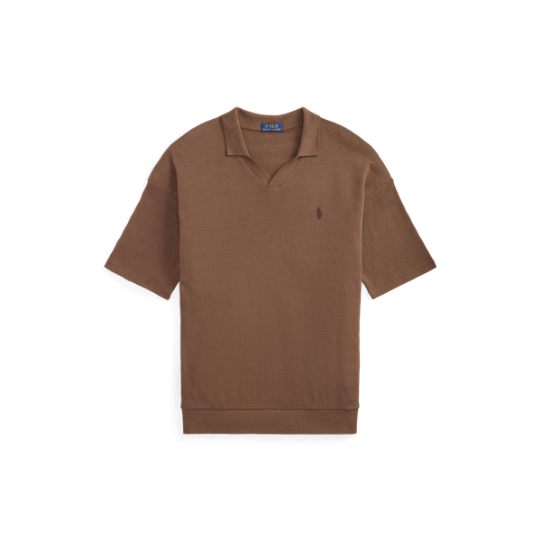 Pointelle-Ribbed Polo Shirt