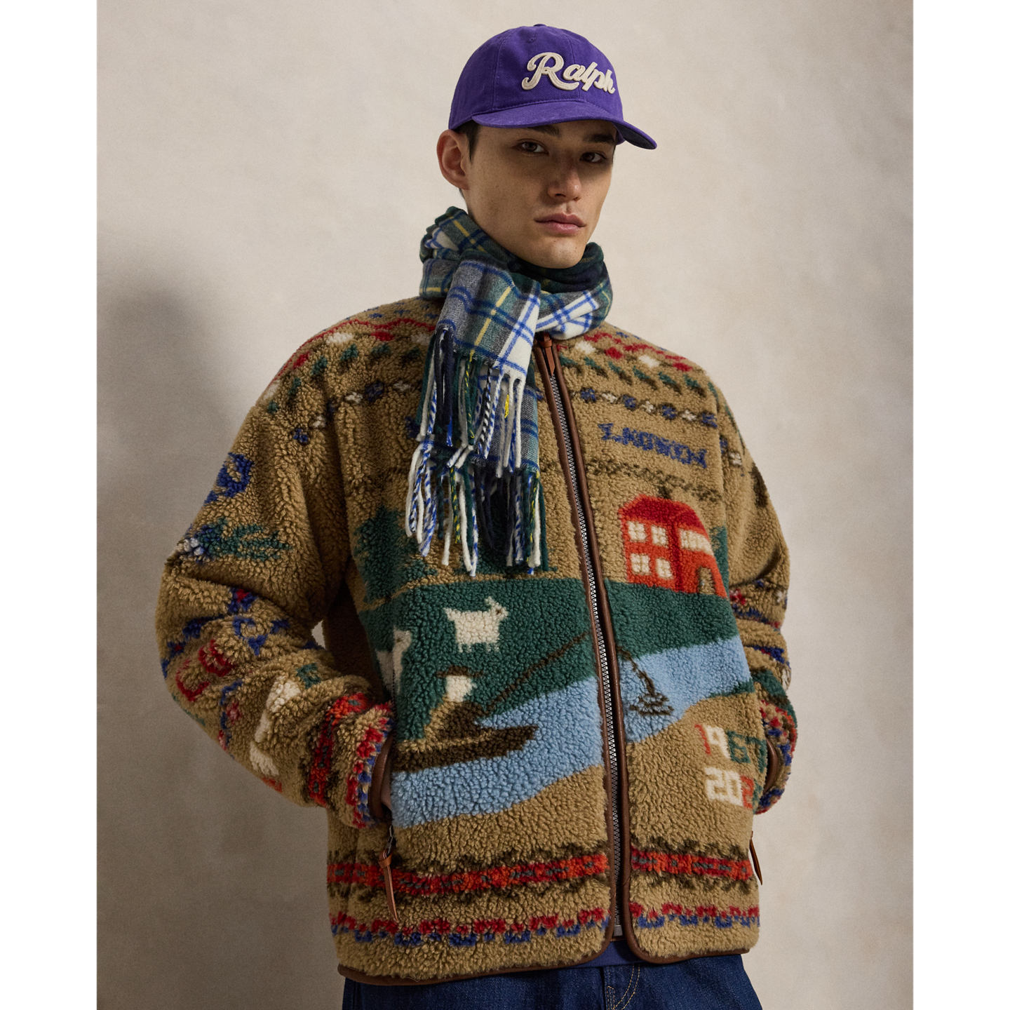 Мужская куртка Ralph Lauren Scenic Pile Fleece, цвет: Хаки — фото 5