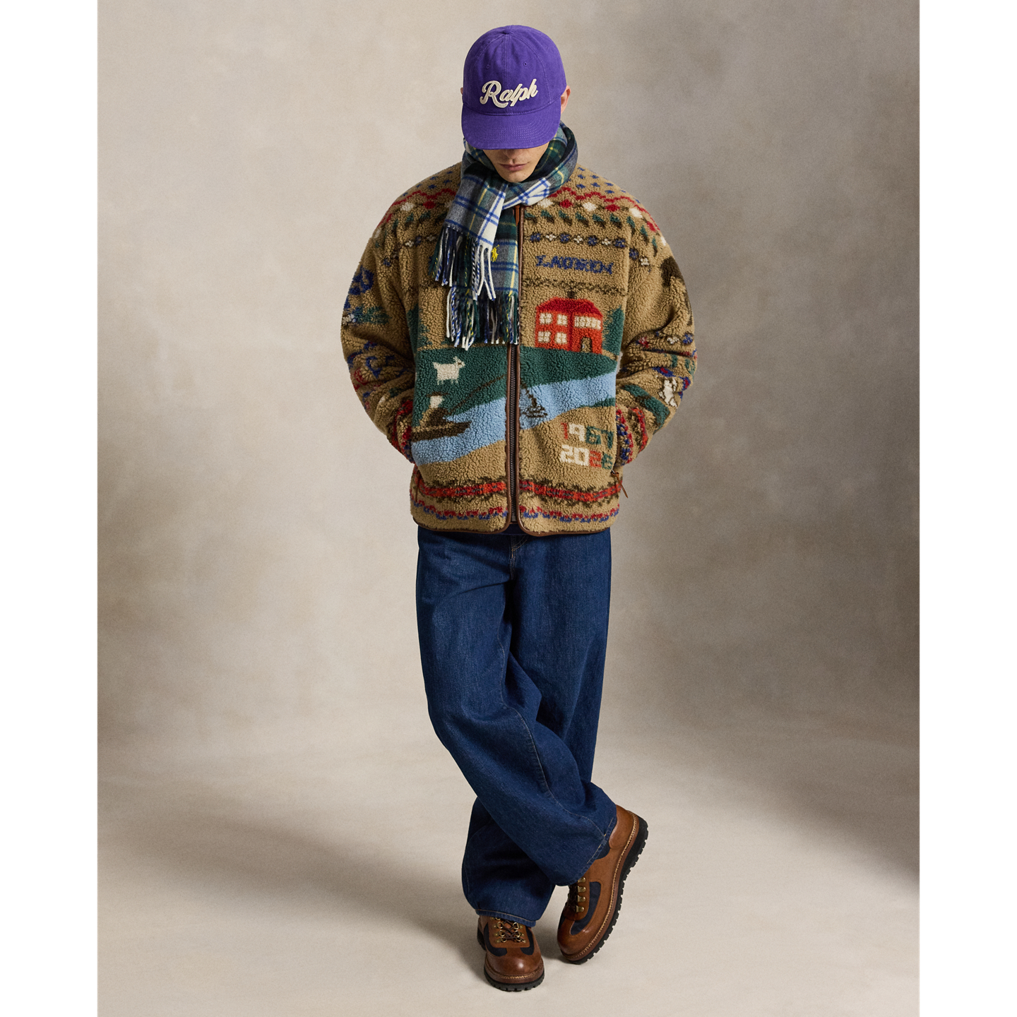Мужская куртка Ralph Lauren Scenic Pile Fleece, цвет: Хаки — фото 1