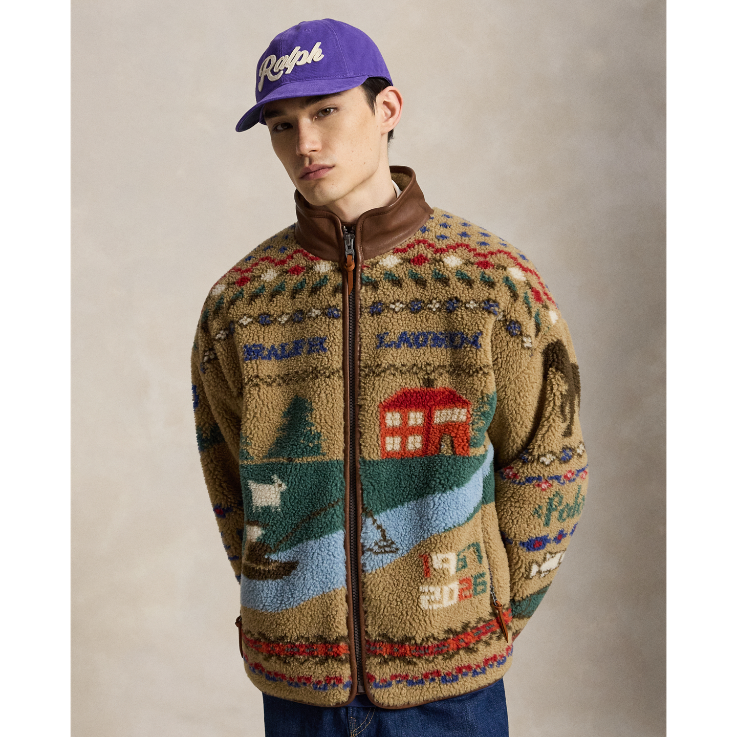 Мужская куртка Ralph Lauren Scenic Pile Fleece, цвет: Хаки — фото 4