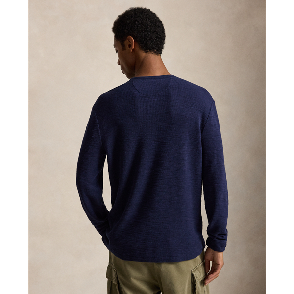 Cruise Navy Waffle-Knit Henley Shirt Polo Ralph Lauren 5
