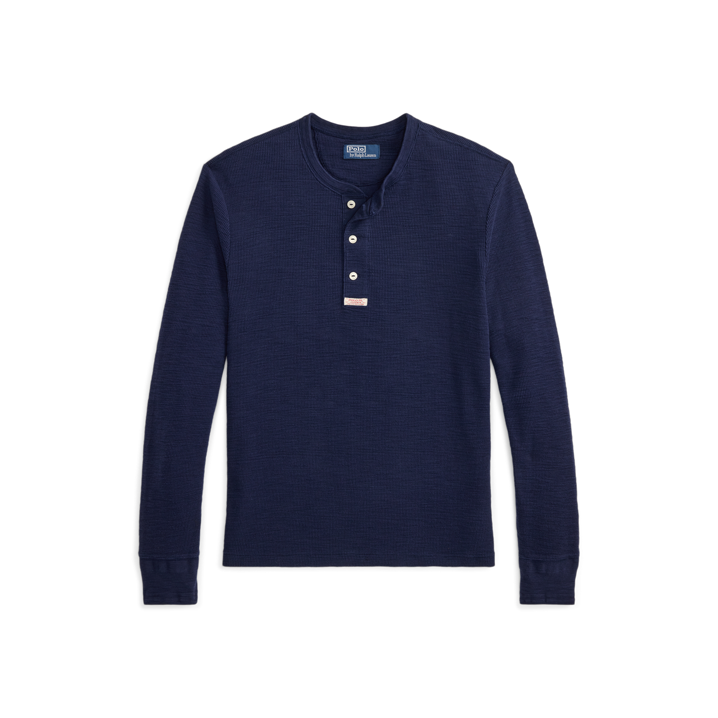 Мужская рубашка Ralph Lauren Waffle-Knit Henley, цвет: Тёмно-синий — фото 6