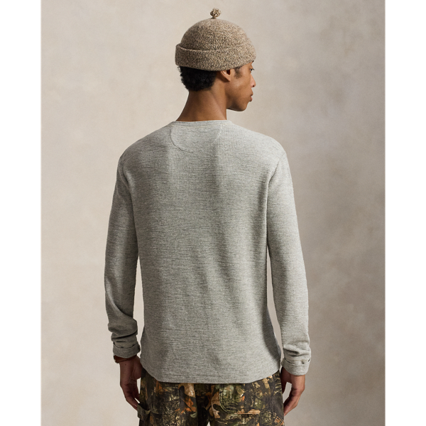 Waffle-Knit Henley Shirt