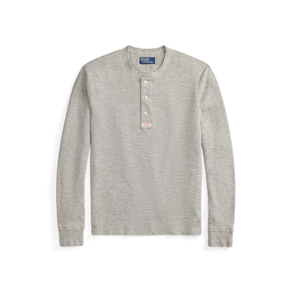 Waffle-Knit Henley Shirt