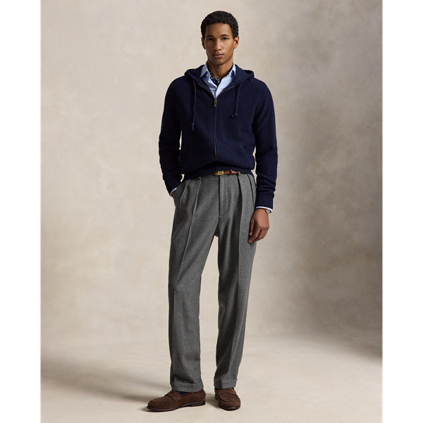 Hunter Navy Waffle-Knit Wool-Cotton Hooded Sweater Polo Ralph Lauren 4