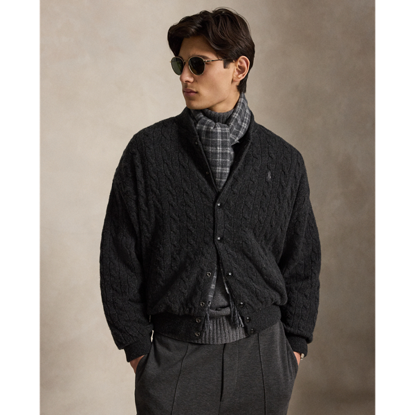 Relaxed Fit Cable-Knit Jumper Jacket