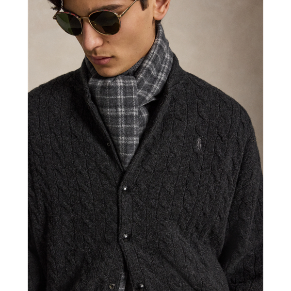 Relaxed Fit Cable-Knit Jumper Jacket