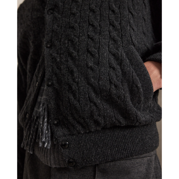 Relaxed Fit Cable-Knit Jumper Jacket