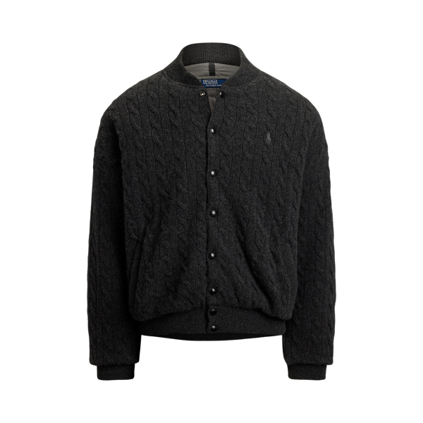 Relaxed Fit Cable-Knit Jumper Jacket