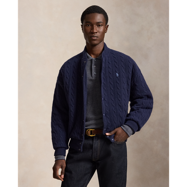 Relaxed Fit Cable-Knit Jumper Jacket