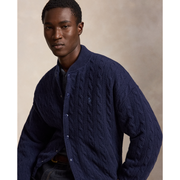 Relaxed Fit Cable-Knit Jumper Jacket