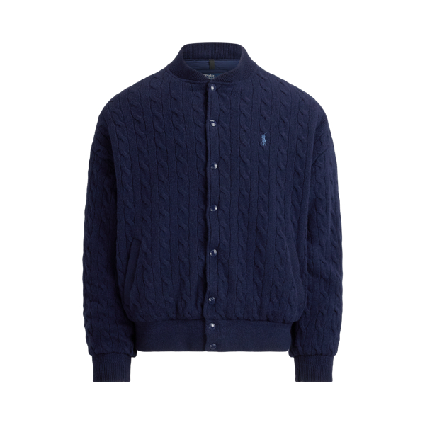 Relaxed Fit Cable-Knit Jumper Jacket
