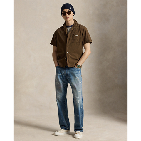 Мужская рубашка Ralph Lauren The Ralph Logo Camp, цвет: Коричневый