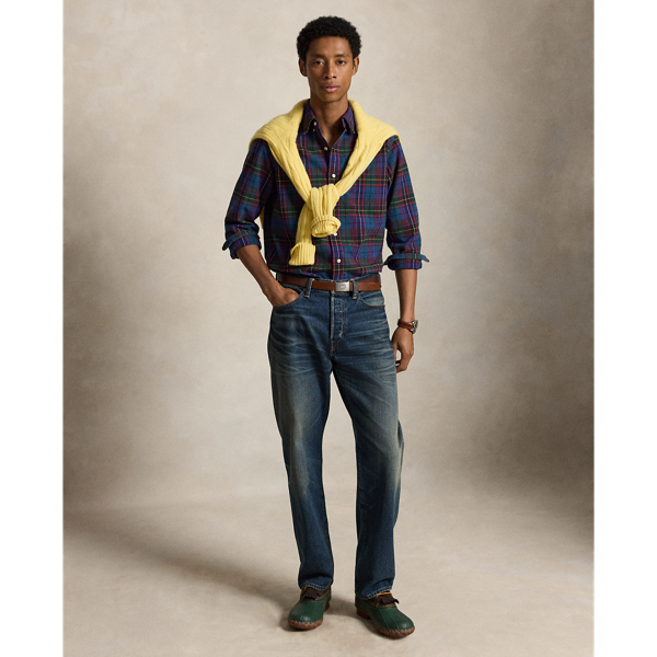 Classic Fit Plaid Brushed Oxford Shirt