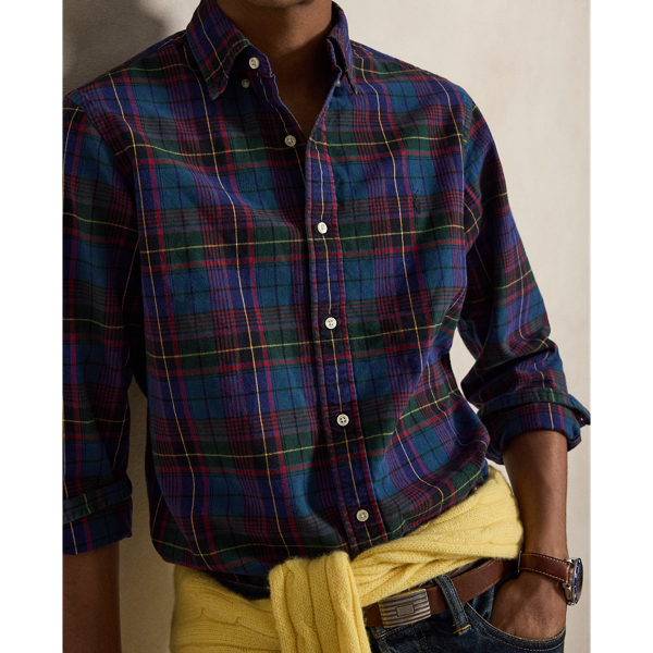 Classic Fit Plaid Brushed Oxford Shirt