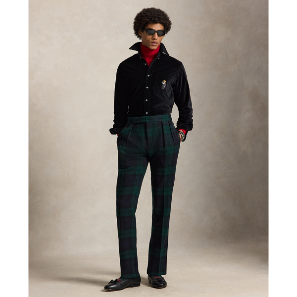 Classic Fit Martini Bear Velvet Shirt