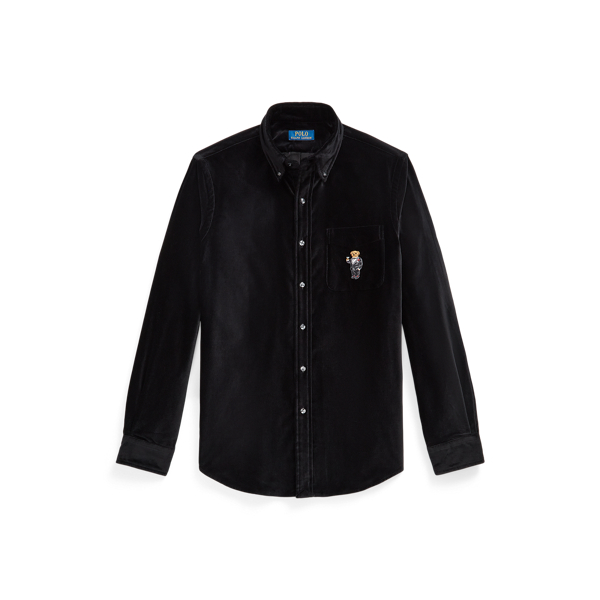 Classic Fit Martini Bear Velvet Shirt