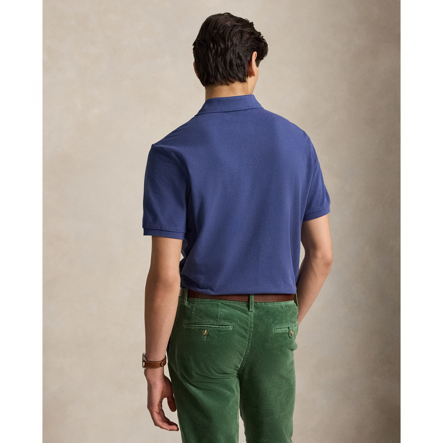 Мужское поло Ralph Lauren Classic Fit Polo Bear Mesh Polo, цвет: Светлый тёмно-синий — фото 2