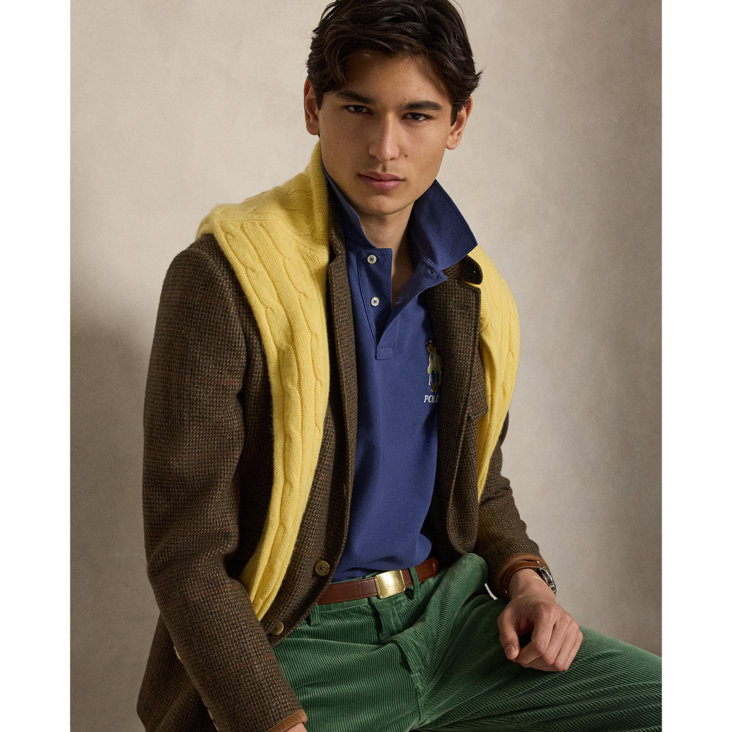 Мужское поло Ralph Lauren Classic Fit Polo Bear Mesh Polo, цвет: Светлый тёмно-синий — фото 4