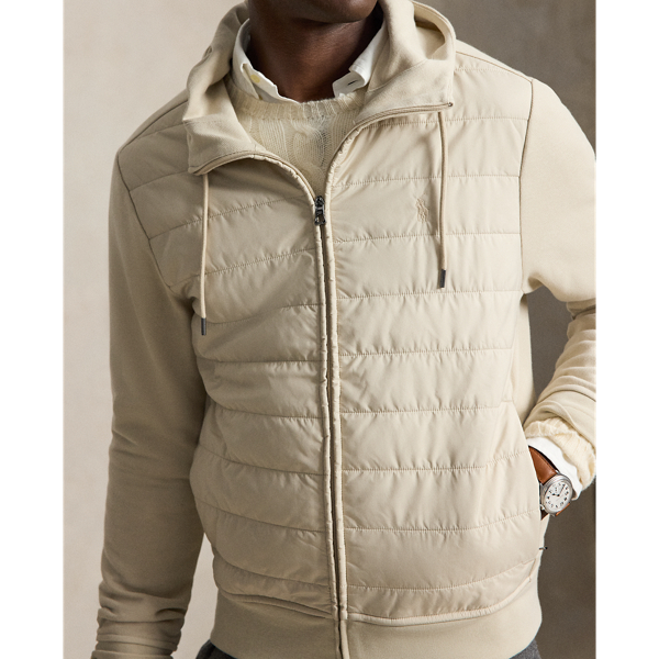 Stoneware Grey Hybrid Full-Zip Hoodie Polo Ralph Lauren 5