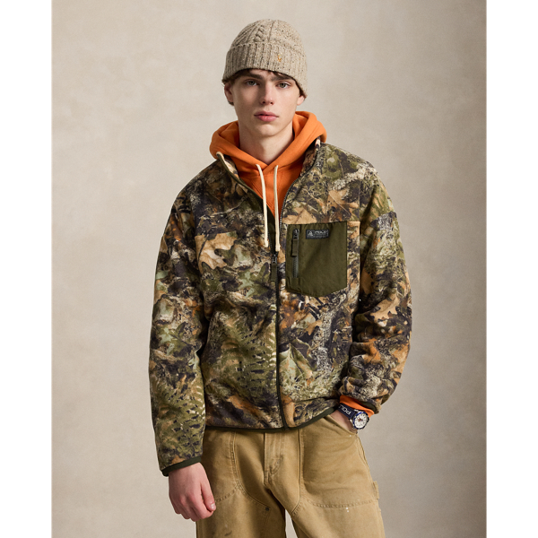 Relaxed Fit Forest-Print Fleece Jacket