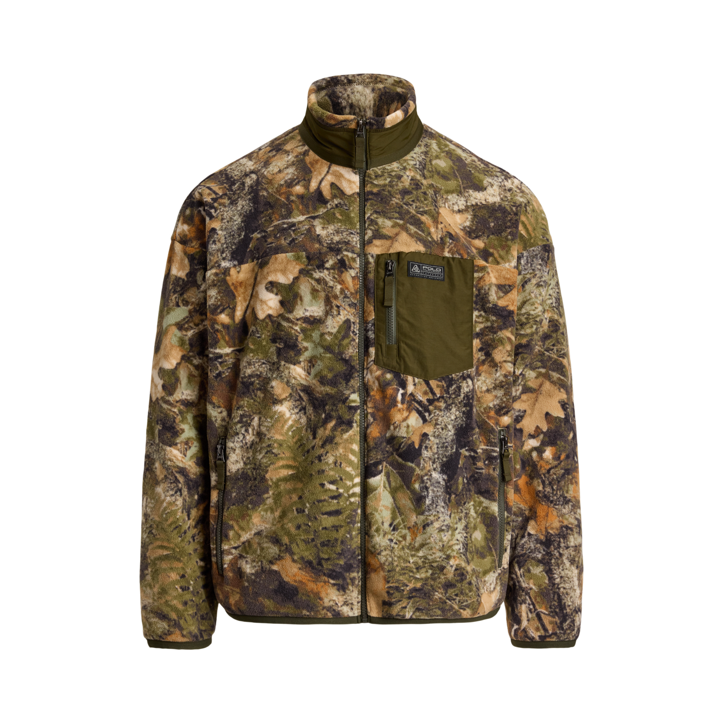 Мужская куртка Polo Ralph Lauren Relaxed Fit Forest-Print Fleece, цвет: Тёмно-зелёный камуфляжный — фото 6