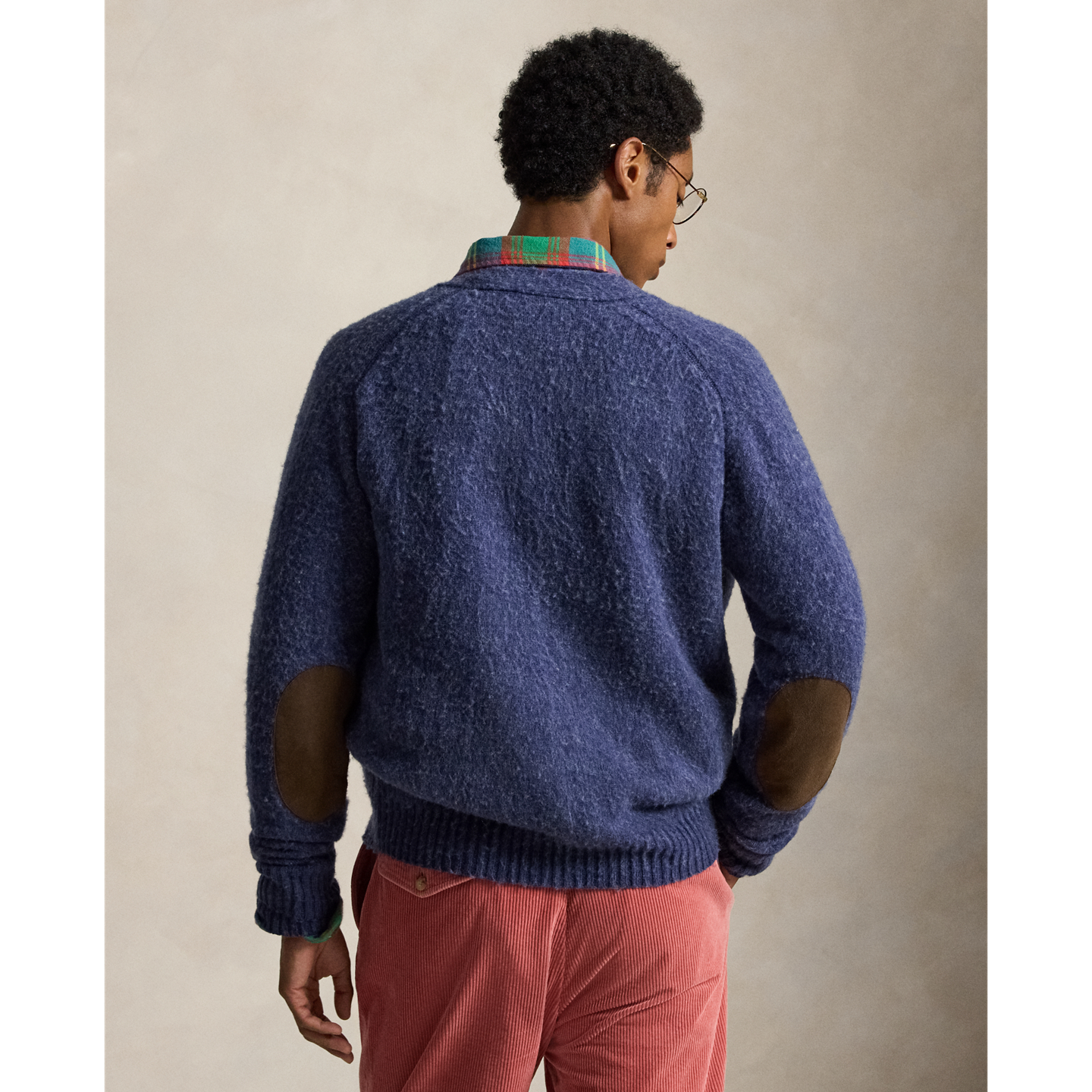 Мужской кардиган Ralph Lauren Suede-Patch Wool-Cashmere, цвет: Тёмно-синий — фото 2