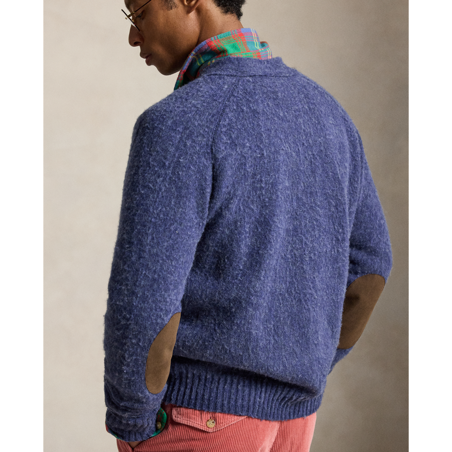 Мужской кардиган Ralph Lauren Suede-Patch Wool-Cashmere, цвет: Тёмно-синий — фото 3