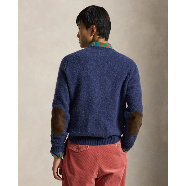 Suede-Patch Wool-Cashmere Jumper