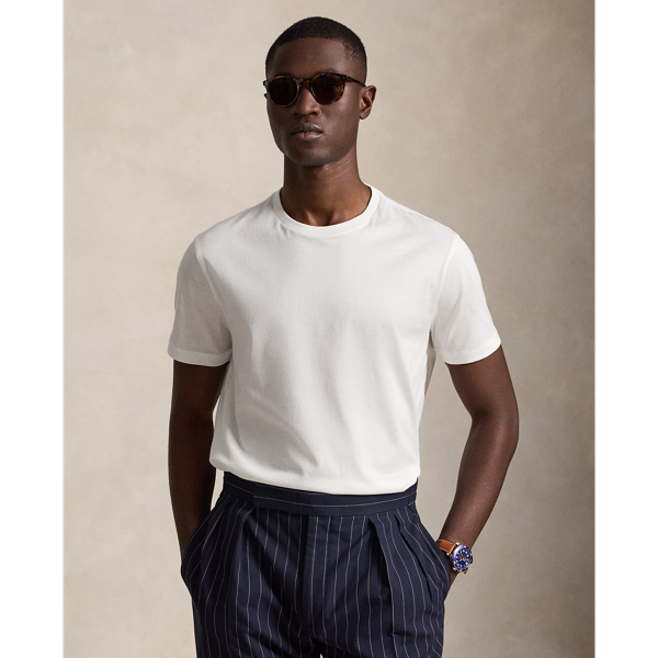White Standard Fit Lisle T-Shirt Polo Ralph Lauren 1