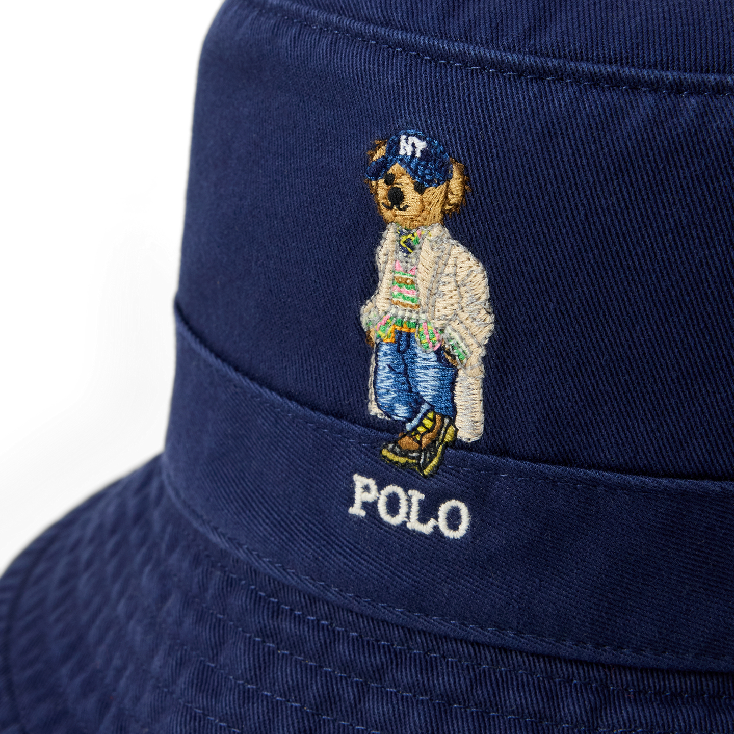 Мужская панама Ralph Lauren Polo Bear Twill Bucket Hat, цвет: Тёмно-синий — фото 2