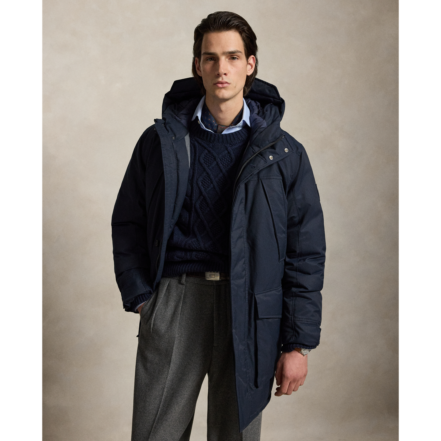 Мужская куртка Ralph Lauren The Lennox Down Parka, цвет: Тёмно-синий — фото 6