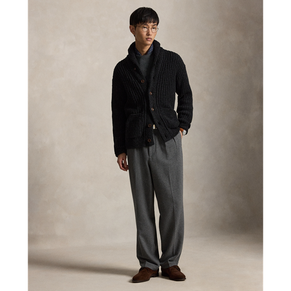 Wool-Blend Shawl Cardigan