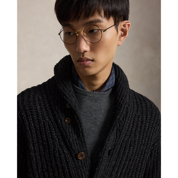 Wool-Blend Shawl Cardigan