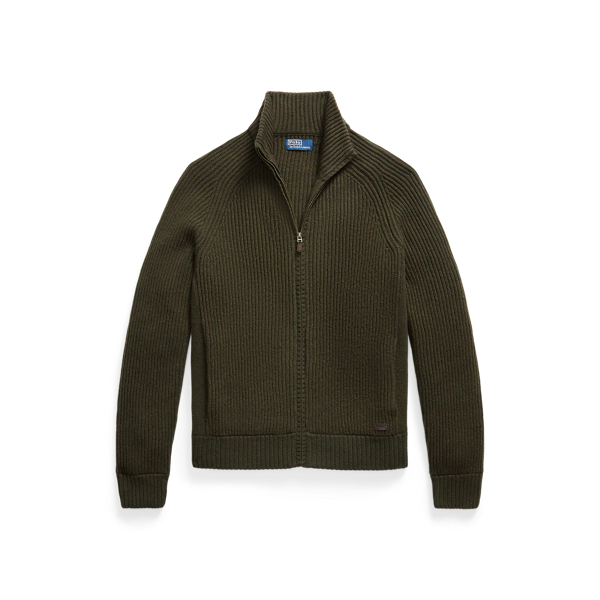 Ekanite Olive Wool-Cashmere Full-Zip Jumper Polo Ralph Lauren 1