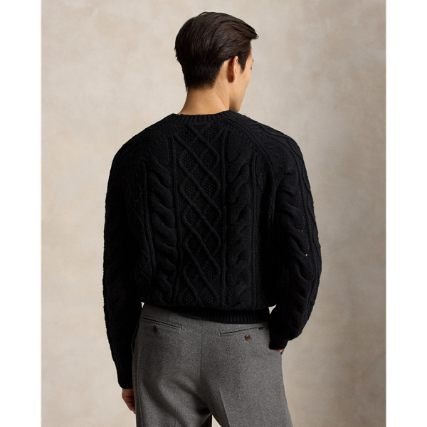 Polo Black Aran-Knit Wool-Alpaca Sweater Polo Ralph Lauren 5