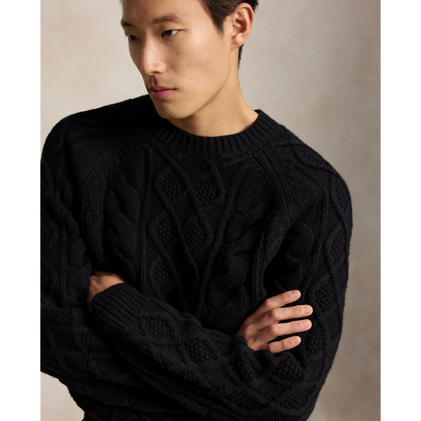 Polo Black Aran-Knit Wool-Alpaca Sweater Polo Ralph Lauren 6