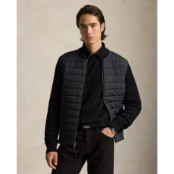Hybrid Full-Zip Mockneck Sweater