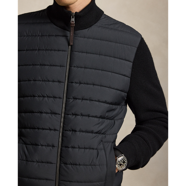 Hybrid Full-Zip Mockneck Sweater