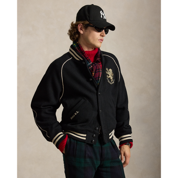 Veste laine &agrave; patch broderie bullion