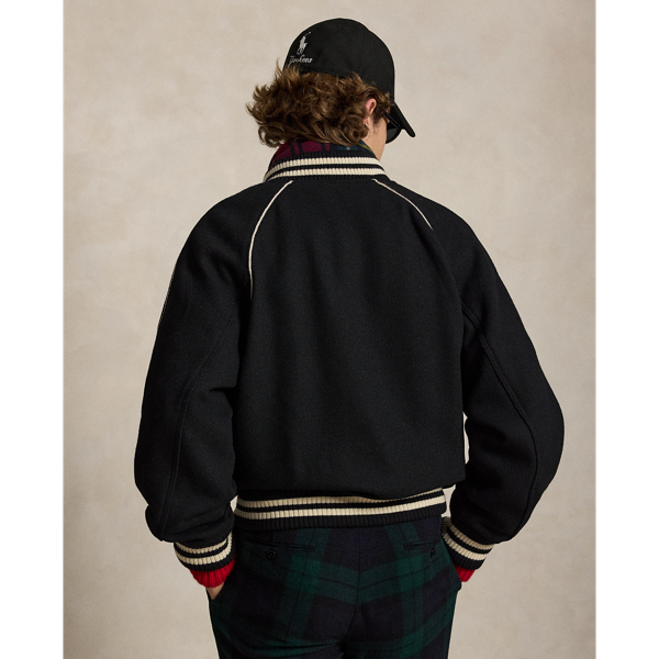 Veste laine &agrave; patch broderie bullion