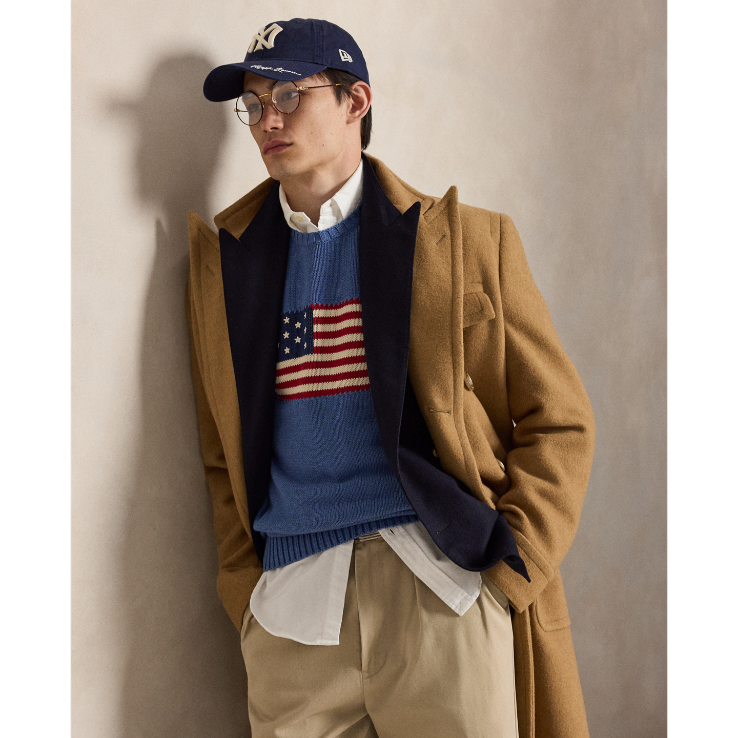 Мужской свитер Ralph Lauren The Iconic Flag, цвет: Синий меланжевый — фото 4